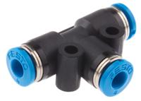 qst-4 Festo QST Series Tee Tube-to-Tube Adaptor Push In 4 mm, Push In 4 mm to Push In 4 mm, Tube-to-Tube Connection Style,