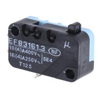 83161301 Crouzet Plunger Micro Switch, Solder Terminal, 20 A @ 250 V ac, SPDT, IP40