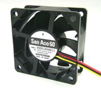 9s0612h401 Sanyo Denki 9S Series Axial Fan, 12 V dc, DC Operation, 34.8m³/h, 1.32W, 110mA Max, 60 x 60 x 25mm