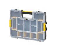 1-97-483 Stanley 12 Cell Black, Yellow Plastic, Adjustable Compartment Box, 9.2cm x 44.2cm x 32.7cm