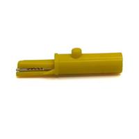 bu-272593 Mueller Electric Crocodile Clip 4 mm Banana Plug Connection, Nickel-Plated Steel Contact, 19A, Yellow