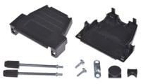 mhdssk-p-25-l-k MH Connectors MHDSSK-T/P Series ABS Angled, Straight D Sub Backshell, 25 Way, Strain Relief