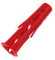 r-uno-red-1000 RawlPlug Red Plastic Wall Plug, 28mm Length, 6mm Fixing Hole Diameter