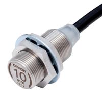 e2ew-x10b1t18-2m Omron Inductive Threaded Barrel Proximity Sensor, M18, 10 mm Detection, PNP NO, 10 → 30 V dc