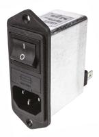 fn282-10-06 Schaffner 10A, 250 V Male Flange Mount IEC Inlet Filter 2 Pole FN282-10-06, Faston 2 Fuse