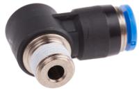 qslv-18-6-i Festo QS Series Elbow Threaded Adaptor, R 1/8 Male to Push In 6 mm, Threaded-to-Tube Connection Style, 153097