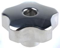 478-387 RS PRO Silver Multiple Lobes Clamping Knob, M10, Threaded Through Hole