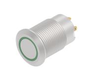 av12f10ea24q04 TE Connectivity AV 12 Series Illuminated Push Button Switch, Momentary, Screw Mount, 12mm Cutout, SPST, Red/Green LED,