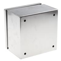 842-8327 RS PRO Unpainted Stainless Steel Terminal Box, IP66, 175 x 175 x 120mm