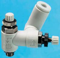 asd230f-m5-04 SMC ASD Series Threaded Flow Regulator, M5 x 0.8 Male Inlet Port x M5 x 0.8 Male Outlet Port x 4mm Tube Outlet Port