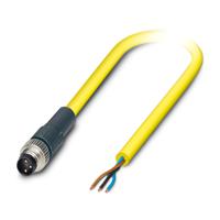 1406281 Phoenix Contact Male 3 way M8 to 3 way Free End Sensor Actuator Cable, 2 m