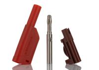 rs-sfk-8500-s-ni-as-rt Schutzinger Red Male Banana Plug, 4 mm Connector, Solder Termination, 32A, 1kV, Nickel Plating