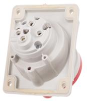 4131666 Scame IP44 Red Panel Mount 3P + E Heavy Duty Power Connector Socket, Rated At 16A, 415 V