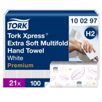 100297 Tork Xpress Folded White Paper Towel, 340 x 212 (Unfolded) mm, 85 x 212 (Folded) mm, 2-Ply, 100 Sheets