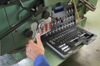 e031806 Expert by Facom 61-Piece Metric 3/8 in Deep Socket/Standard Socket/Bit Set with Ratchet, 6 point; 12 point; Hex Bit;