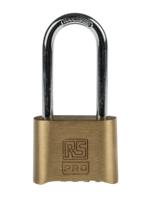 781-6026 RS PRO Combination Brass, Steel Padlock, 7mm Shackle, 53mm Body
