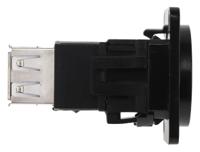 916-0227 RS PRO Straight, Panel Mount, Socket to Socket- Dual Port Type B to A 2.0 USB Connector