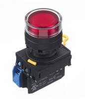 yw1l-af2e10qm3r Idec YW Series Illuminated Push Button Complete Unit, Panel Mount, 22mm Cutout, SPST, IP65