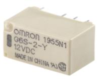 g6s-2-y-dc12 Omron PCB Mount Signal Relay, 12V dc Coil, 2A Switching Current, DPDT