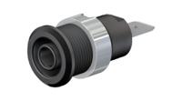 497046-21 Staubli Black Socket Banana Plug, 4 mm Connector, Screw Termination, 32A, 1kV, Nickel Plating