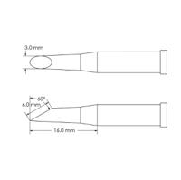 gt4-hf6030s Metcal GT4-HF6030S 3.0 x 16 mm Hoof Soldering Iron Tip for use with Soldering Iron