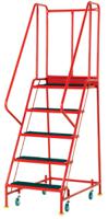 909-7072 RS PRO 5 Tread Steel Steps 1.145m Platform Height, Red