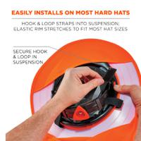12641 Ergodyne 100% Polyester Orange Hard Hat Neck Guard, Hard Hat