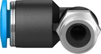 qsl-18-6 Festo QS Series Elbow Threaded Adaptor, R 1/8 Male to Push In 6 mm, Threaded-to-Tube Connection Style, 153046