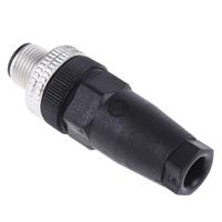 xzcc12mdm40b Telemecanique Sensors Circular Connector, 4 Contacts, Cable, M12 Connector, Plug, Male, IP67, XZCC Series