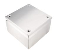 842-8336 RS PRO Unpainted Stainless Steel Terminal Box, IP66, 200 x 200 x 120mm