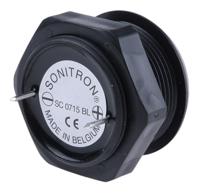 sc0715bl-black Sonitron 98dB Panel Mount Continuous Internal Piezo Buzzer, 36.5 x 26mm, 0.7V dc Min, 15V dc Max