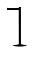 889u-33s-b9 Tensator Black Steel Retractable Barrier, 2.3m, Black Tape