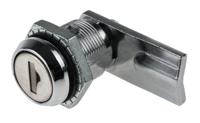 192-9654 RS PRO Chrome Die Cast Cabinet Lock, 20mm Panel-to-Tongue, 19.5 x 16.5mm Cutout, Key Unlock
