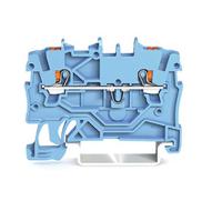 2200-1204 WAGO TOPJOB S, 2200 Series Feed Through Terminal Block, 1mm², Single-Level, Push-In Cage Clamp Termination,