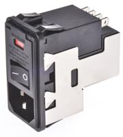 5-6609107-3 TE Connectivity 10A, 120 V ac, 250 V ac Male Snap-In IEC Filter 2 Pole , Spade 2 Fuse