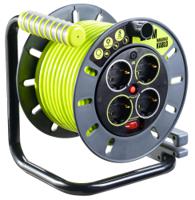 889-2494 RS PRO 25m 4 Socket Type F - German Schuko Cable Reel Open Reel, 240 V