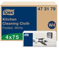 473179 Tork White Non Woven Fabric Cloths for Kitchen, Plastic of 75, 41.5 x 35.5cm