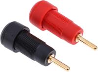 20982 Staubli Black/Red Male Banana Plug, Gold Plating