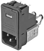 fn370-2-22 Schaffner 2A, 250 V ac Male Snap-In IEC Filter FN370-2-22, Solder 2 Fuse