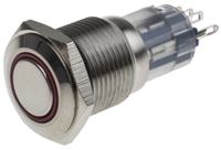 811-8411 RS PRO Illuminated Push Button Switch, Latching, Panel Mount, 16mm Cutout, SPDT, Red LED, 250V ac, IP65, IP67