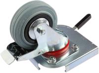 40742 Zarges Braked Swivel Castor Wheel, 90kg Capacity, 100mm Wheel