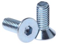 483-9751 RS PRO Bright Zinc Plated Steel Hex Socket Countersunk Screw, DIN 7991, M3 x 8mm