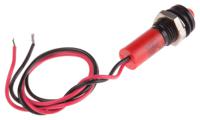 723-9527 RS PRO Red Panel Mount Indicator, 12V dc, 8mm Mounting Hole Size, Lead Wires Termination, IP67