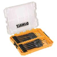 dt70751-qz DeWALT 9-Piece Flat Wood Drill Bit Set for Wood, 32mm Max, 12mm Min, High Speed Steel Bits