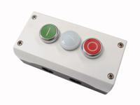 216533-m22-i3-m2 Eaton Momentary Enclosed Push Button - SPDT, Plastic, 3 Cutouts, Red/White/Green, O/lamp/I, IP69K