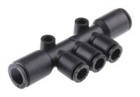 3304-08-06 Legris LF3000 Series Tee Tube-to-Tube Adaptor Push In 6 mm, Push In 8 mm to Push In 6 mm, Tube-to-Tube Connection Style