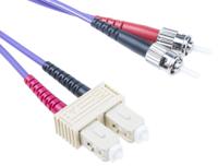 536-6276 RS PRO SC to ST Duplex Multi Mode OM3 Fibre Optic Cable, 50/125μm, Purple, 2m