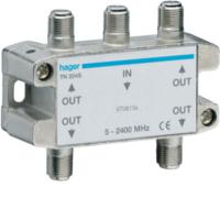 tn204s Hager Coaxial RF Splitter, Frequency 5 → 2400MHz
