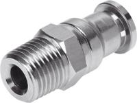 crqs-18-8 Festo Straight Threaded Adaptor, R 1/8 Male to Push In 8 mm, Threaded-to-Tube Connection Style, 162863