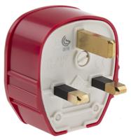 655-d8-red MK Electric UK Mains Plug, 13A Red, Cable Mount PVC, Urea Formaldehyde Screw